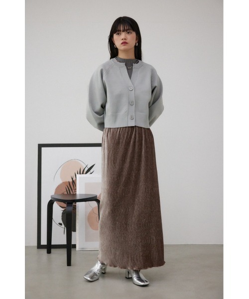 AZUL by moussy(アズールバイマウジー)の「ベロアナロースカート(スカート・レディース・アイボリー/ブラウン系その他2/ブラック・FREE)」の15枚目の写真
