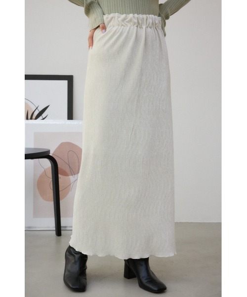 AZUL by moussy(アズールバイマウジー)の「ベロアナロースカート(スカート・レディース・アイボリー/ブラウン系その他2/ブラック・FREE)」の4枚目の写真
