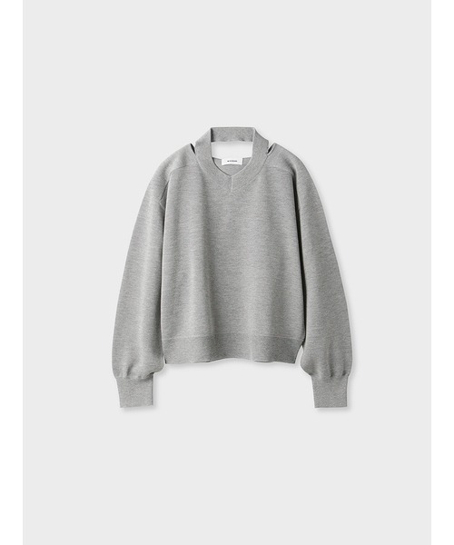 MIESROHE（ミースロエ）の「washシアー裏毛編みデザインネックNT