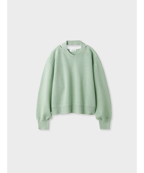 MIESROHE（ミースロエ）の「washシアー裏毛編みデザインネックNT