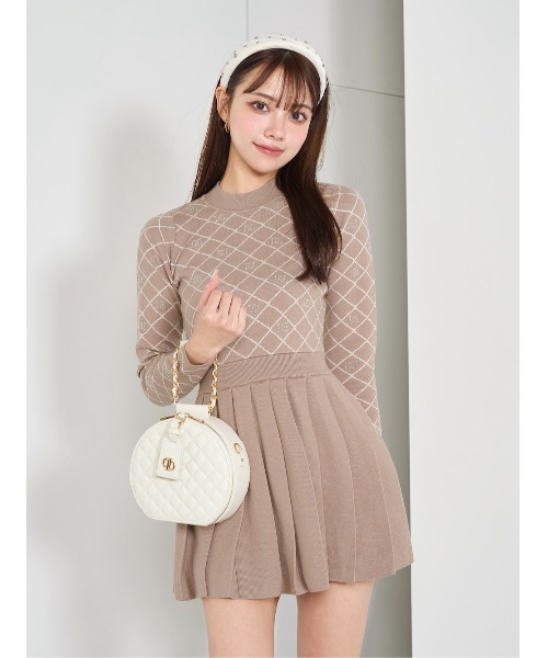 Darich ダイヤロゴニットミニワンピース Darich（ダーリッチ）の「ダイヤロゴニットミニワンピース