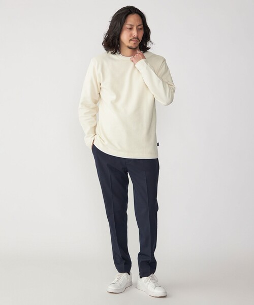 SHIPS(シップス)の「SHIPS: フェイクレイヤード ピケ クルーネック 長袖 カットソー(Tシャツ/カットソー・メンズ・ネイビー/ナチュラル/ライトグレー/イエロー系その他2・LARGE/SMALL/X-LARGE/MEDIUM)」の6枚目の写真