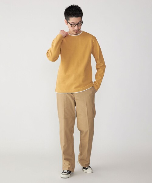 SHIPS(シップス)の「SHIPS: フェイクレイヤード ピケ クルーネック 長袖 カットソー(Tシャツ/カットソー・メンズ・ネイビー/ナチュラル/ライトグレー/イエロー系その他2・LARGE/SMALL/X-LARGE/MEDIUM)」の11枚目の写真