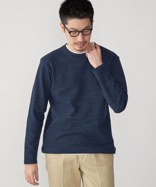 SHIPS(シップス)の「SHIPS: フェイクレイヤード ピケ クルーネック 長袖 カットソー(Tシャツ/カットソー・メンズ・ネイビー/ナチュラル/ライトグレー/イエロー系その他2・LARGE/SMALL/X-LARGE/MEDIUM)」の16枚目の写真