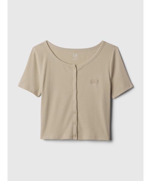GAP(ギャップ)の「リブクロップTシャツ(カーディガン)(Tシャツ/カットソー・レディース・ブラック/グリーン/ホワイト/パープル/ベージュ/ブルー/ブルー系その他/グリーン系その他・XS/S/M/L/XL/XXS)」の4枚目の写真