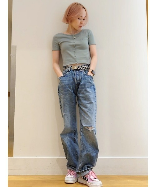 GAP(ギャップ)の「リブクロップTシャツ(カーディガン)(Tシャツ/カットソー・レディース・ブラック/グリーン/ホワイト/パープル/ベージュ/ブルー/ブルー系その他/グリーン系その他・XS/S/M/L/XL/XXS)」の10枚目の写真