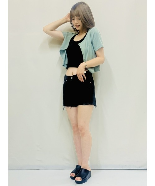 GAP(ギャップ)の「リブクロップTシャツ(カーディガン)(Tシャツ/カットソー・レディース・ブラック/グリーン/ホワイト/パープル/ベージュ/ブルー/ブルー系その他/グリーン系その他・XS/S/M/L/XL/XXS)」の15枚目の写真