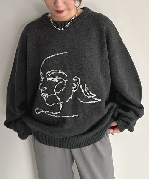 apres jour mignon（アプレジュールミニョン）の「アートジャガードニット【ZOZOTOWN限定アイテム】（ニット/セーター・レディース・チャコールグレー/ナチュラル・フリー/X-LARGE）」の16枚目の写真