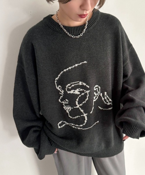 apres jour mignon（アプレジュールミニョン）の「アートジャガードニット【ZOZOTOWN限定アイテム】（ニット/セーター・レディース・チャコールグレー/ナチュラル・フリー/X-LARGE）」の18枚目の写真