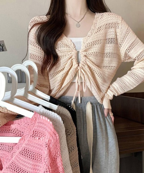 Miniministore(ミニミニストア)の「フロントドロストニットトップスレディース(ニット/セーター・レディース・ホワイト/ブラック/ピンクベージュ/ピンク/モカ・FREE)」の6枚目の写真