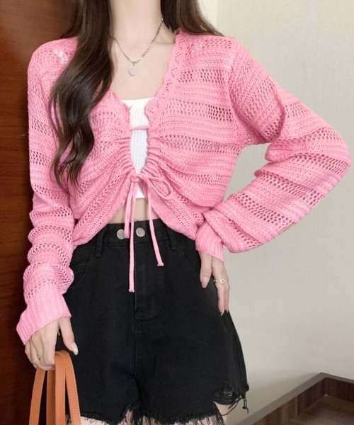 Miniministore(ミニミニストア)の「フロントドロストニットトップスレディース(ニット/セーター・レディース・ホワイト/ブラック/ピンクベージュ/ピンク/モカ・FREE)」の11枚目の写真
