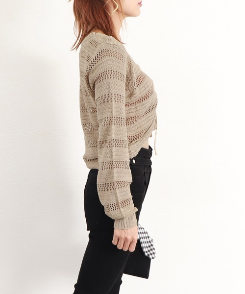 Miniministore(ミニミニストア)の「フロントドロストニットトップスレディース(ニット/セーター・レディース・ホワイト/ブラック/ピンクベージュ/ピンク/モカ・FREE)」の14枚目の写真