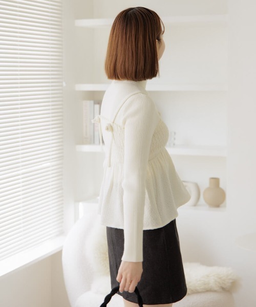 flower（フラワー）の「メルティングツイードビスチェ（キャミソール・レディース・ホワイト/グレー・FREE）」の5枚目の写真