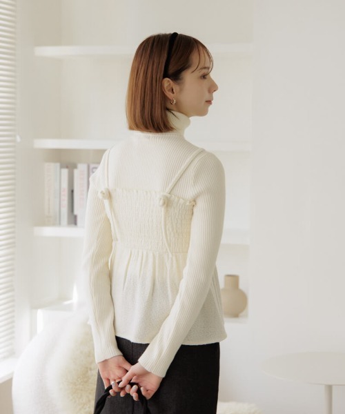 flower（フラワー）の「メルティングツイードビスチェ（キャミソール・レディース・ホワイト/グレー・FREE）」の6枚目の写真