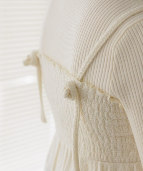 flower（フラワー）の「メルティングツイードビスチェ（キャミソール・レディース・ホワイト/グレー・FREE）」の7枚目の写真