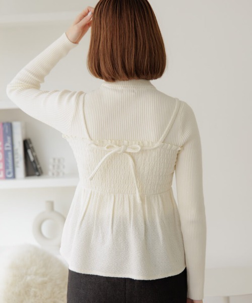 flower（フラワー）の「メルティングツイードビスチェ（キャミソール・レディース・ホワイト/グレー・FREE）」の8枚目の写真