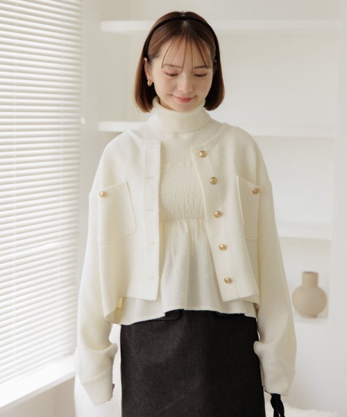 flower（フラワー）の「メルティングツイードビスチェ（キャミソール・レディース・ホワイト/グレー・FREE）」の12枚目の写真