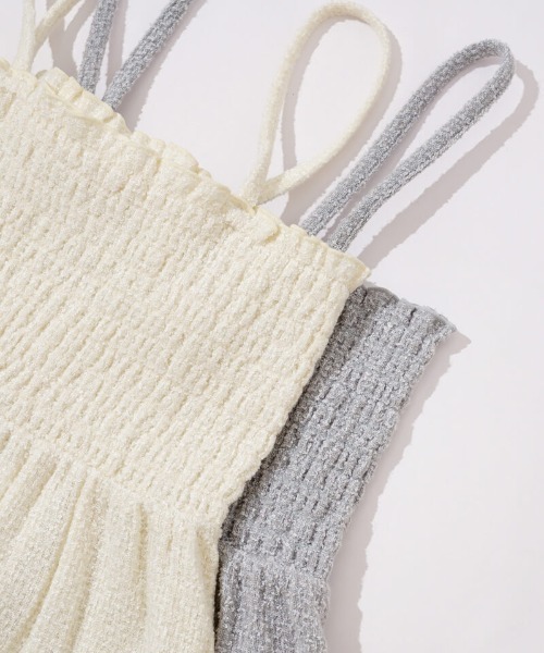 flower（フラワー）の「メルティングツイードビスチェ（キャミソール・レディース・ホワイト/グレー・FREE）」の21枚目の写真
