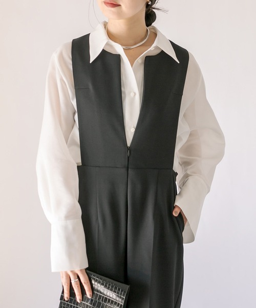 RIVE DROITE - RIVE DROITE FORMALLフォルムシアーシャツ 日本製 FOR(M)ALL(フォーマル)/フォルムシアーシャツ（シャツ/ブラウス