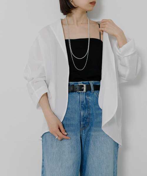 URBAN RESEARCH（アーバンリサーチ）の「『MADE IN JAPAN』 アセテートカップ付きショート丈キャミソール（キャミソール・レディース・オフホワイト/ブラック・FREE）」の5枚目の写真