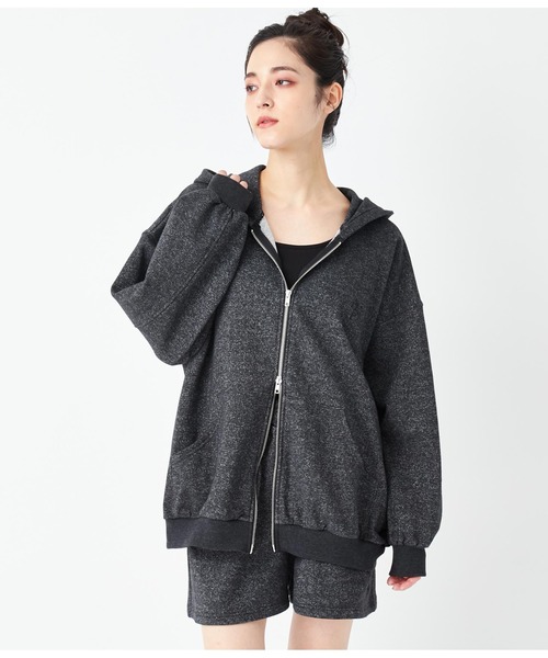 ANAP（アナップ）の「ダブルジップラメ裏毛スウェットセットアップ