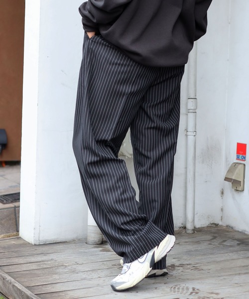 SPINNS(スピンズ)の「【サイズ展開あり・ユニセックスで着用可能】ストライプテーラードスラックスパンツ(スラックス・メンズ・ネイビー/ブラック・L/M/S)」の17枚目の写真