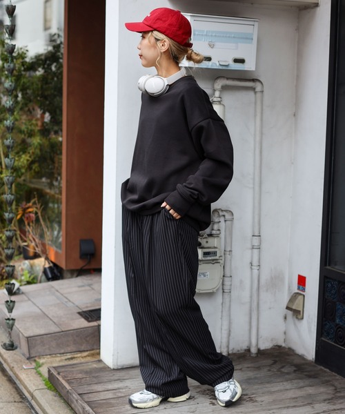 SPINNS(スピンズ)の「【サイズ展開あり・ユニセックスで着用可能】ストライプテーラードスラックスパンツ(スラックス・メンズ・ネイビー/ブラック・L/M/S)」の21枚目の写真