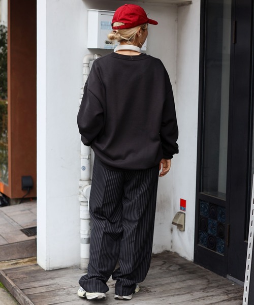 SPINNS(スピンズ)の「【サイズ展開あり・ユニセックスで着用可能】ストライプテーラードスラックスパンツ(スラックス・メンズ・ネイビー/ブラック・L/M/S)」の22枚目の写真