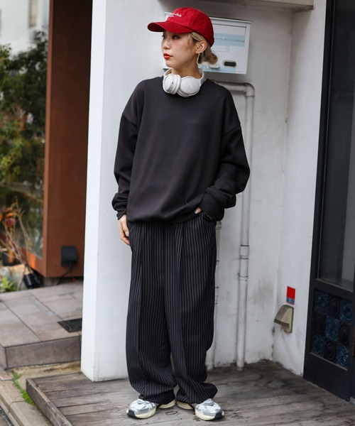 SPINNS(スピンズ)の「【サイズ展開あり・ユニセックスで着用可能】ストライプテーラードスラックスパンツ(スラックス・メンズ・ネイビー/ブラック・L/M/S)」の9枚目の写真