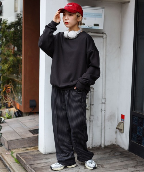 SPINNS(スピンズ)の「【サイズ展開あり・ユニセックスで着用可能】ストライプテーラードスラックスパンツ(スラックス・メンズ・ネイビー/ブラック・L/M/S)」の19枚目の写真