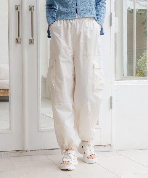 eleven2nd ホワイトカーゴパンツ eleven 2nd カーゴパンツ (Fine Cotton Poplin Cargo Pants / White)