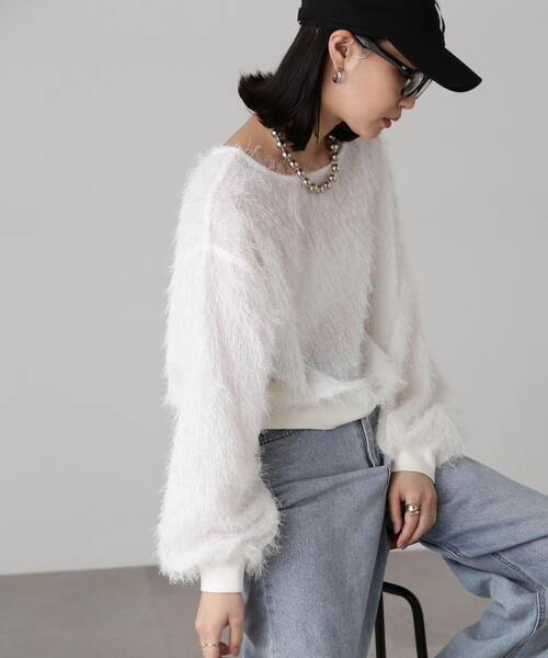 FREE'S MART(フリーズマート)の「ボリュームスリーブフェザーブラウス(シャツ/ブラウス・レディース・ホワイト/ブラック・FREE)」の1枚目の写真