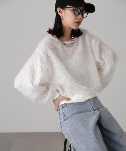 FREE'S MART(フリーズマート)の「ボリュームスリーブフェザーブラウス(シャツ/ブラウス・レディース・ホワイト/ブラック・FREE)」の6枚目の写真