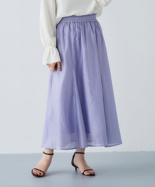 le.coeur blanc（ルクールブラン）の「キリカエギャザースカート（スカート・レディース・ライトグリーン/ダークグレー/ラベンダー・38）」の3枚目の写真