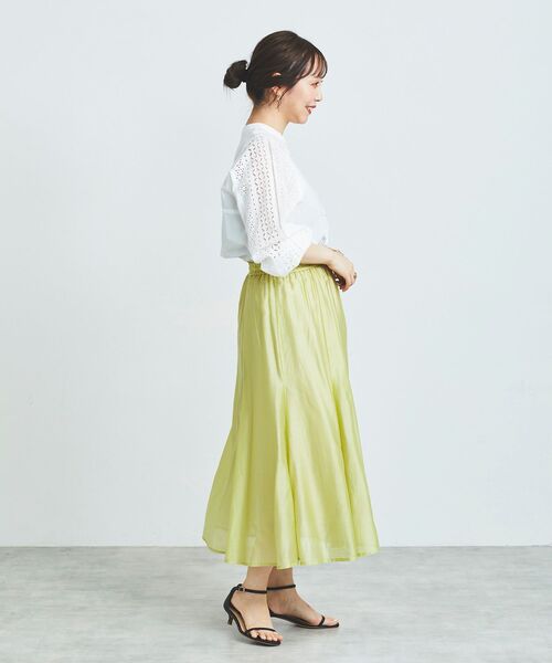 le.coeur blanc（ルクールブラン）の「キリカエギャザースカート（スカート・レディース・ライトグリーン/ダークグレー/ラベンダー・38）」の8枚目の写真