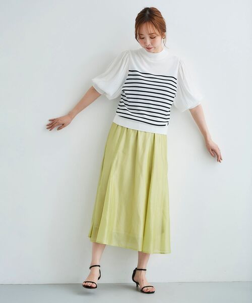 le.coeur blanc（ルクールブラン）の「キリカエギャザースカート（スカート・レディース・ライトグリーン/ダークグレー/ラベンダー・38）」の10枚目の写真