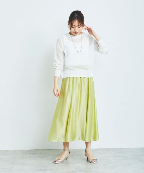 le.coeur blanc（ルクールブラン）の「キリカエギャザースカート（スカート・レディース・ライトグリーン/ダークグレー/ラベンダー・38）」の17枚目の写真