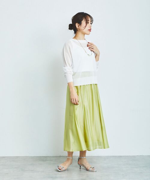 le.coeur blanc（ルクールブラン）の「キリカエギャザースカート（スカート・レディース・ライトグリーン/ダークグレー/ラベンダー・38）」の18枚目の写真