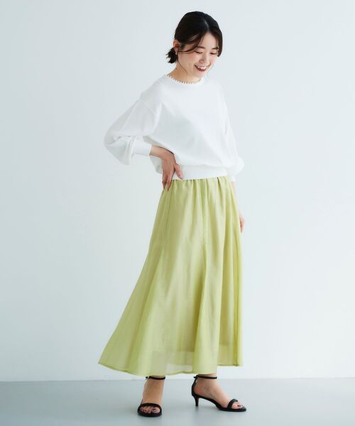 le.coeur blanc（ルクールブラン）の「キリカエギャザースカート（スカート・レディース・ライトグリーン/ダークグレー/ラベンダー・38）」の19枚目の写真