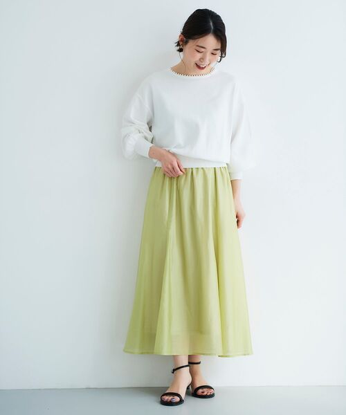 le.coeur blanc（ルクールブラン）の「キリカエギャザースカート（スカート・レディース・ライトグリーン/ダークグレー/ラベンダー・38）」の20枚目の写真