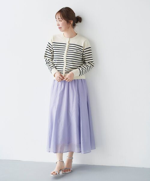 le.coeur blanc（ルクールブラン）の「キリカエギャザースカート（スカート・レディース・ライトグリーン/ダークグレー/ラベンダー・38）」の22枚目の写真