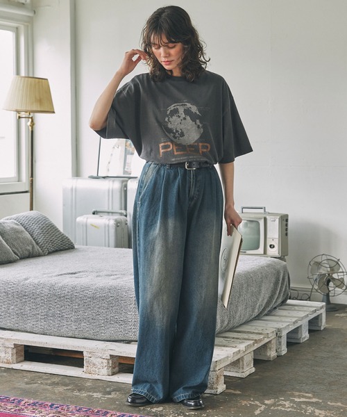 ヴィンテージライクピグメントビック半袖Tシャツ MONO-MART