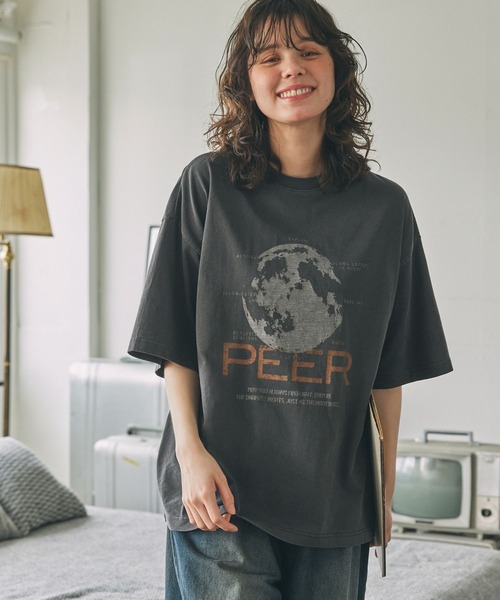 ヴィンテージライクピグメントビック半袖Tシャツ MONO-MART LADY'S