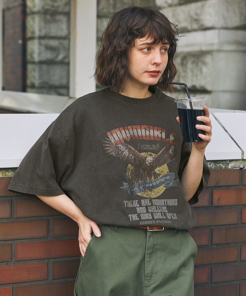 ヴィンテージライクピグメントビック半袖Tシャツ MONO-MART