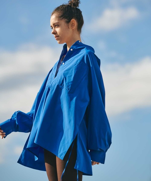 HEREIAM(ヘレイアム)の「【HEREIAM】撥水プリーツカフスシャツ(シャツ/ブラウス・レディース・ホワイト/ブルー/ブラック・FREE)」の3枚目の写真