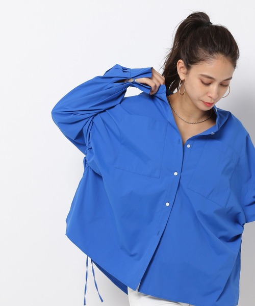 HEREIAM(ヘレイアム)の「【HEREIAM】撥水プリーツカフスシャツ(シャツ/ブラウス・レディース・ホワイト/ブルー/ブラック・FREE)」の9枚目の写真