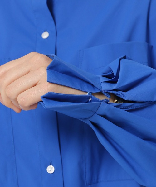 HEREIAM(ヘレイアム)の「【HEREIAM】撥水プリーツカフスシャツ(シャツ/ブラウス・レディース・ホワイト/ブルー/ブラック・FREE)」の16枚目の写真