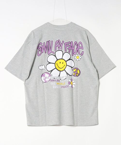 SMILEY FACE（スマイリーフェイス）の「SMILEY FACE オーバーサイズ ヘビーウエイト半袖Tシャツ（Tシャツ/カットソー・メンズ・杢グレー/ブラック/グレイッシュベージュ/ホワイト系/ミント/ピンク/ブラック系/ブラック系1/ホワイト/ライトグリーン系/グレー系/ホワイト系1・LL/L/M）」の17枚目の写真