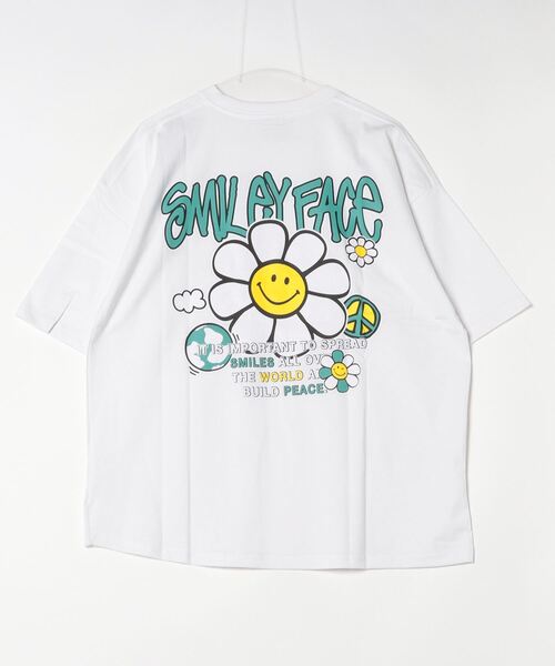 SMILEY FACE（スマイリーフェイス）の「SMILEY FACE オーバーサイズ ヘビーウエイト半袖Tシャツ（Tシャツ/カットソー・メンズ・杢グレー/ブラック/グレイッシュベージュ/ホワイト系/ミント/ピンク/ブラック系/ブラック系1/ホワイト/ライトグリーン系/グレー系/ホワイト系1・LL/L/M）」の20枚目の写真