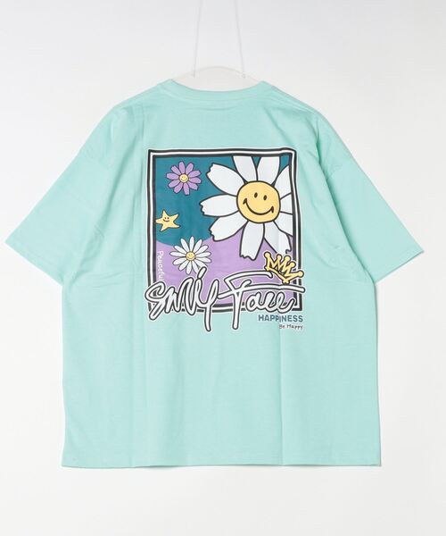SMILEY FACE（スマイリーフェイス）の「SMILEY FACE オーバーサイズ ヘビーウエイト半袖Tシャツ（Tシャツ/カットソー・メンズ・杢グレー/ブラック/グレイッシュベージュ/ホワイト系/ミント/ピンク/ブラック系/ブラック系1/ホワイト/ライトグリーン系/グレー系/ホワイト系1・LL/L/M）」の21枚目の写真